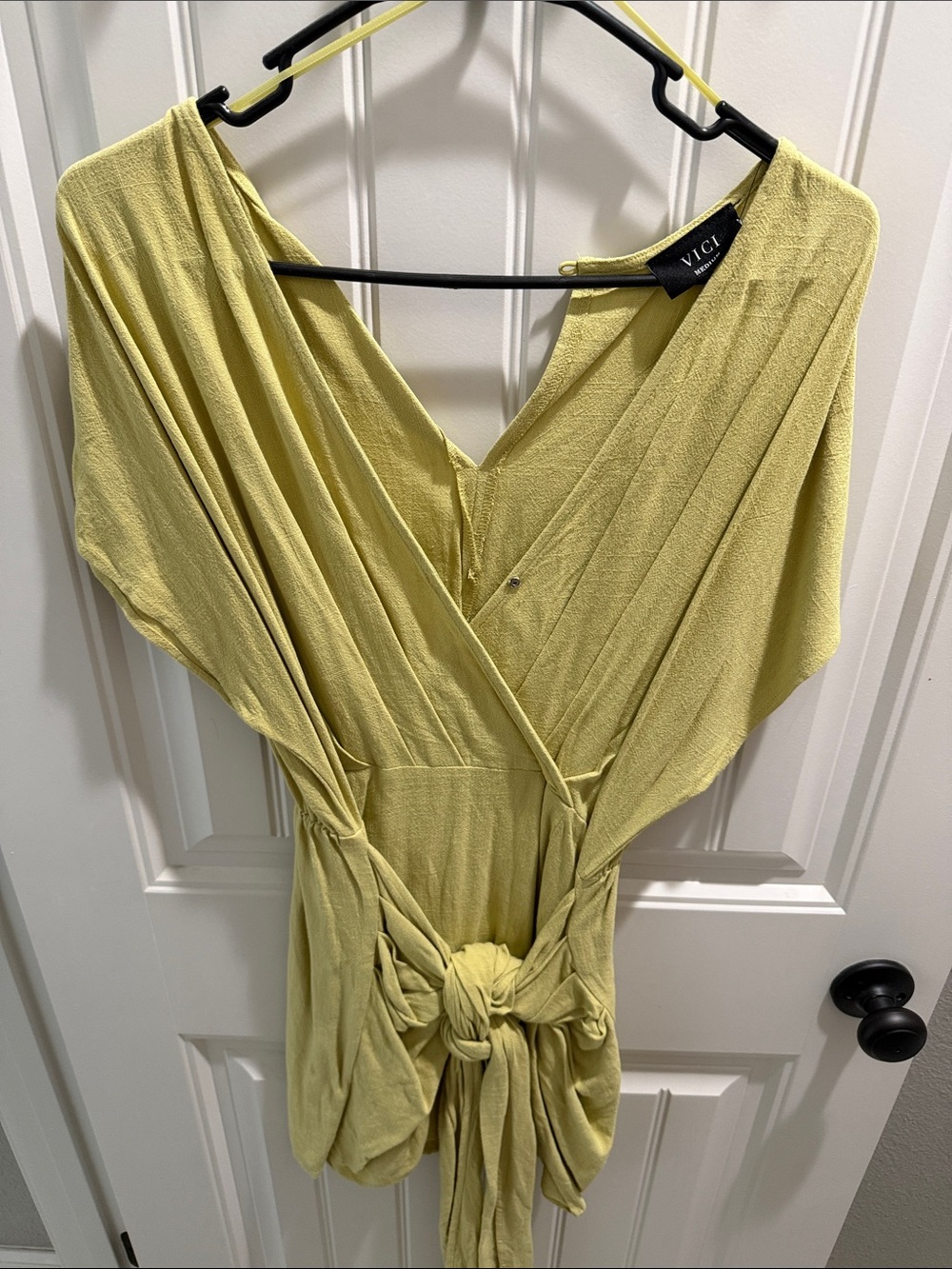 VICI Lime Green Wrap Tie-Back Dress